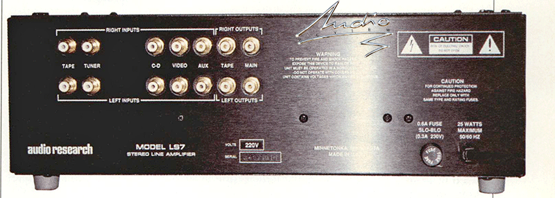 Audio Research LS7 le connessioni