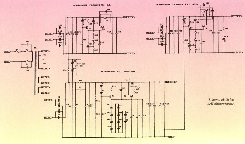 Schema elettrico dell'alimentatore